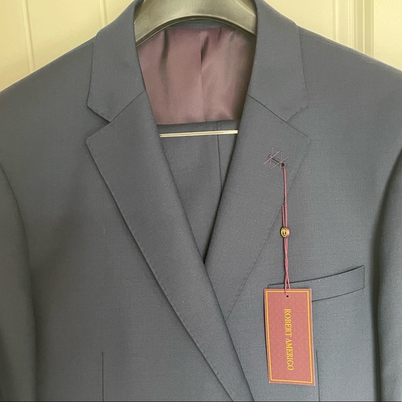 Navy Suit. 46L Jacket. 40 Pant - Picture 2 of 7